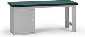 Pracovný stôl do dielne G8, 1800 x 750 x 800 mm, 1x skrinka, sivá