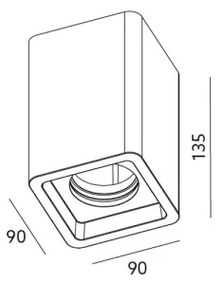 Stropné bodové svietidlo NAOS 1xGU10/35W/230V