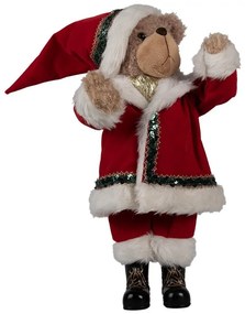 Dekorácia stojaci plyšový medveď v oblečku Santa Teddy Bear - 26*20*51 cm