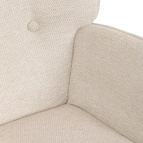 Relaxačné kreslo ušiak s taburetom ROYAL II — kov, látka, krémová