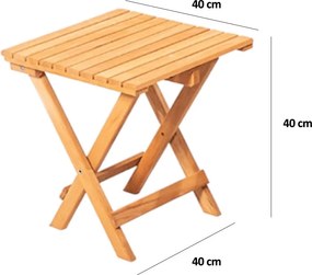 Sada zahradního nábytku Myne se stolem a dvěma lehátky z masivu hnědá