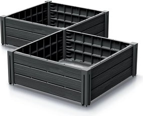 PROSPERPLAST Vyvýšený záhon, 2 ks BASE PLANT, 61,8 cm, naturo ECO