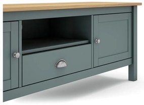 TV stolík sivozelený z borovicového dreva 158x53x40 cm Misti – Marckeric