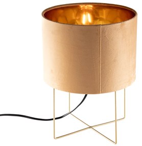 Moderná stolná lampa žltá so zlatom - Rosalina