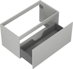 Mexen Rivel, kúpeľňová skrinka 90 cm, 1 zásuvka, drážkovaná, sivá matná, 91A20-09047-1-BF62