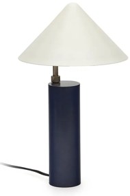 Tmavomodrá stolová lampa s kovovým tienidlom (výška 42 cm) Shiva – Kave Home