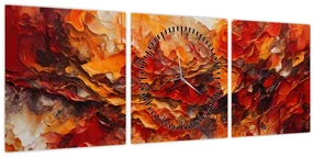 Obraz - Abstrakcia (s hodinami) (90x30 cm)