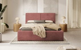 Posteľ Inez 180x200 cm, terracota štruktúrovaná látka