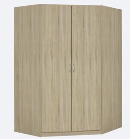 Rohová šatníková skriňa Case, dub sonoma