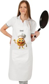 Kuchynská zástera Burger EMI, biela