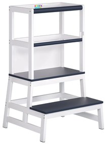 Učiaca veža PLAY borovica, 93x51x50cm, biela/antracit Spielwerk