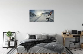 Obraz canvas Doska v snehu horách 120x60 cm