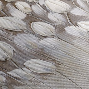 Obraz - Štruktúrované tulipány (120x50 cm)