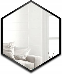 Geometrické zrkadlo Hexa v čiernom ráme Mdf 170X196 nástenné