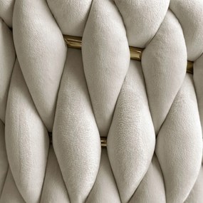 DIZAJNOVÁ STOLIČKA SHELLY BEŽOVÝ ZAMAT + ZLATÁ