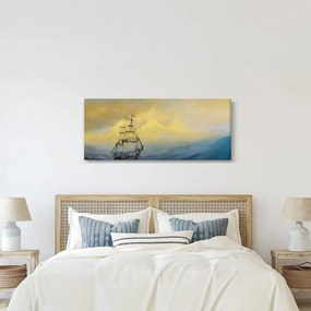 Obraz - Maľba lode na mori (120x50 cm)