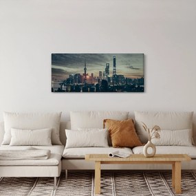 Obraz mesta za súmraku (120x50 cm)