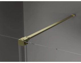 Mexen Velar, sprchový kút s posuvnými dverami 90(dvere) x 70(stena) cm, 8mm číre sklo, zlatá matná, 871-090-070-01-55