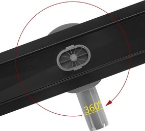 Lineárny odtokový žľab Rea Neox Pro 80 cm čierny