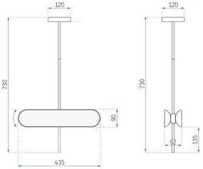 Toolight - LED závesné svietidlo APP832-CP, zlatá, OSW-01049