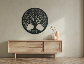 drevko Drevený obraz Strom života Jednota a spojenie Rozmer obrazu: 32,5 x 32,5 cm, Farba dekorácie: Čierna