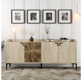 Skrinka Venedikt (orech + travertín). Akcia -20%. Vlastná spoľahlivá doprava až k Vám domov. 1102623