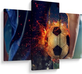 Obraz - Futbalová lopta v ohni (90x60 cm)