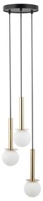Luster na lanku DAISY 3xG9/12W/230V pr. 27 cm zlatá/čierna/biela