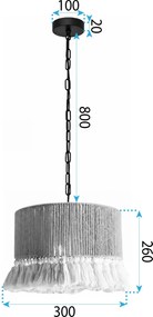 Toolight Toolight, stropné svietidlo 30cm, 1xE27, APP1736-1CP, čierna-hnedá, OSW-05122