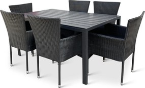 Noela Záhradný jedálenský set Viking L + 6x ratanové kreslo Bali