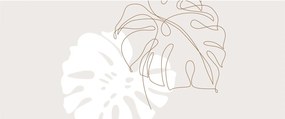 Obraz - Line art monstera N⁰2 (120x50 cm)