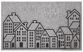 Rohožka Domky sivá, 45 x 75 cm