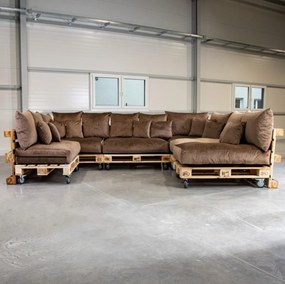 Golden Garden Paletové sedenie GG91/1 - Podsedáky a Vankúše "FIT IN" 120cm x 80cm x 15cm - penový granulát - capuccino