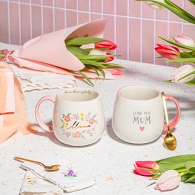 Svetloružový porcelánový hrnček 450 ml Mama You Are Blooming – Sass &amp; Belle