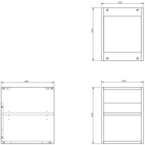 Mexen Box-A, otvorená skrinka s policou 35 cm, grafitová matná, 91AX2-0350-470-0-66