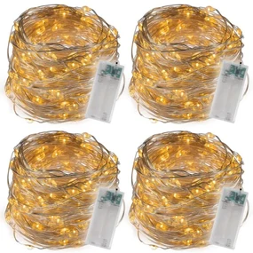 Sada 4 svetelných káblov 40 LED, teplá biela
