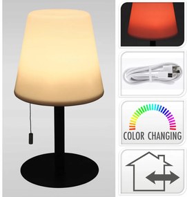 Stolní LED lampa Mikah teplá bílá/černá