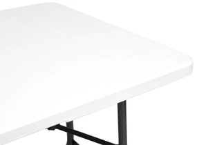 Cateringová súprava stôl 180cm + 2 lavice v bielej farbe