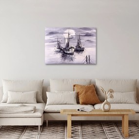 Obraz - Prístav, olejomaľba (70x50 cm)