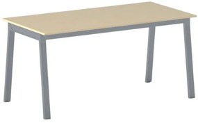 Rokovací kancelársky stôl PRIMO BASIC, 160x80 cm, sivostrieborná podnož, breza