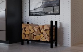 Stojan na drevo Medya round - 30x80x60 cm, kov čierny
