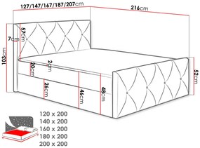 Manželská posteľ 160cm Blanchet  (svetlobéžová). Vlastná spoľahlivá doprava až k Vám domov. 1121860