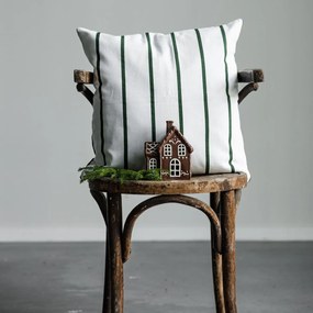 Storefactory Bavlnená obliečka na vankúš White/Green 48 x 48 cm