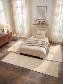 BT Carpet, Spálňová sada Wolly 102843 Creme, 3 diely: 67x140 (2x), 67x250 (1x), biela, spálňa