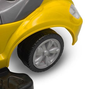 Detské odrážadlo s vodiacou tyčou 3v1 Baby Mix Mega Car Žlté