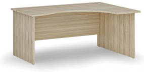 Ergonomický kancelársky písací stôl PRIMO WOOD, 160x120 cm, pravý, dub prírodný