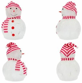 Vianočná dekorácia - akrylový snehuliak, studeno biely