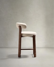 Béžová/v tmavo prírodnej farbe barová stolička z jaseňového dreva (výška sedadla 65 cm) Granite – Kave Home