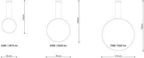 Závesné LED svietidlo Rio 55, 1x LED 30w, 3000k, b