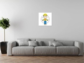 Gario Obraz s hodinami Malý staviteľ Rozmery: 40 x 40 cm